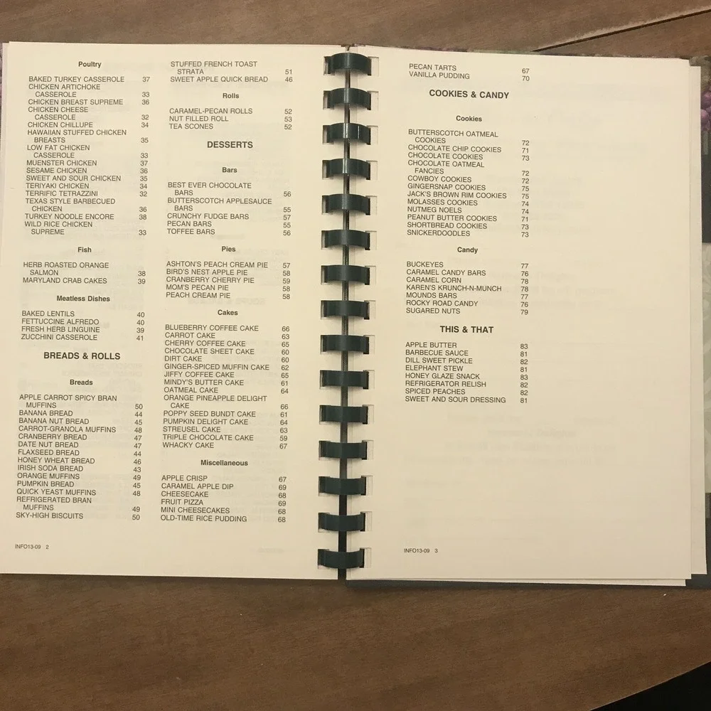 Heavenly Delights 100th Anniversary Cookbook First Baptist Church 2009 Sample